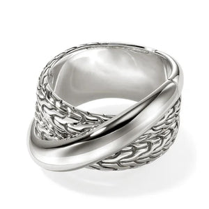 John Hardy SS Crossover Ring RB98716X7