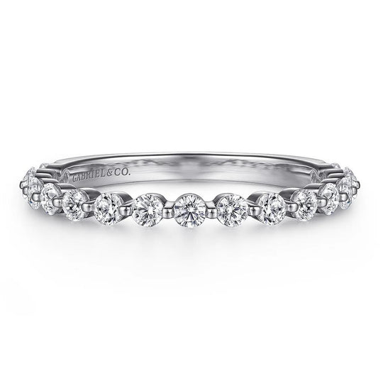 Gabriel & Co 14K White Gold Single Prong Diamond Anniversary Band AN15747W44JJ