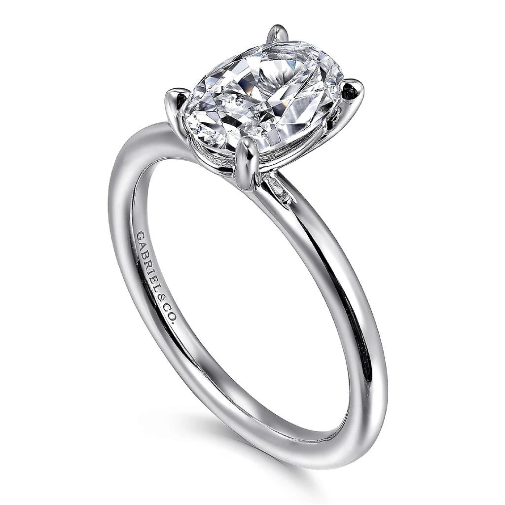 Gabriel 14KW Oval Solitaire Ring Mounting ER15619O3W4JJJ