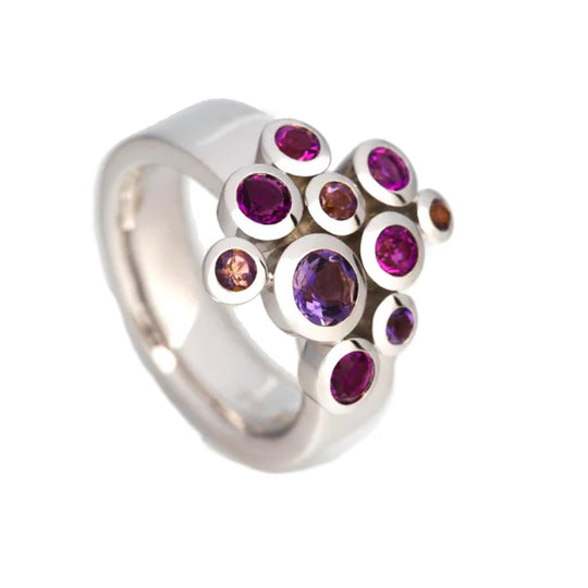 Joryel Vera Sterling Silver Ameythst and Iolite Fashion Ring R4511AM/IL