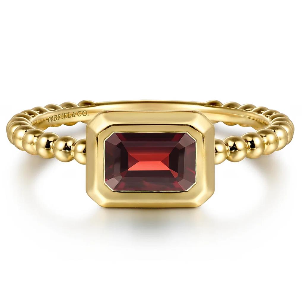Gabriel & Co 14K Yellow Gold Bujukan Garnet Fashion Ring LR52684Y4JGN
