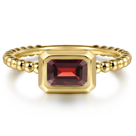 Gabriel & Co 14K Yellow Gold Bujukan Garnet Fashion Ring LR52684Y4JGN