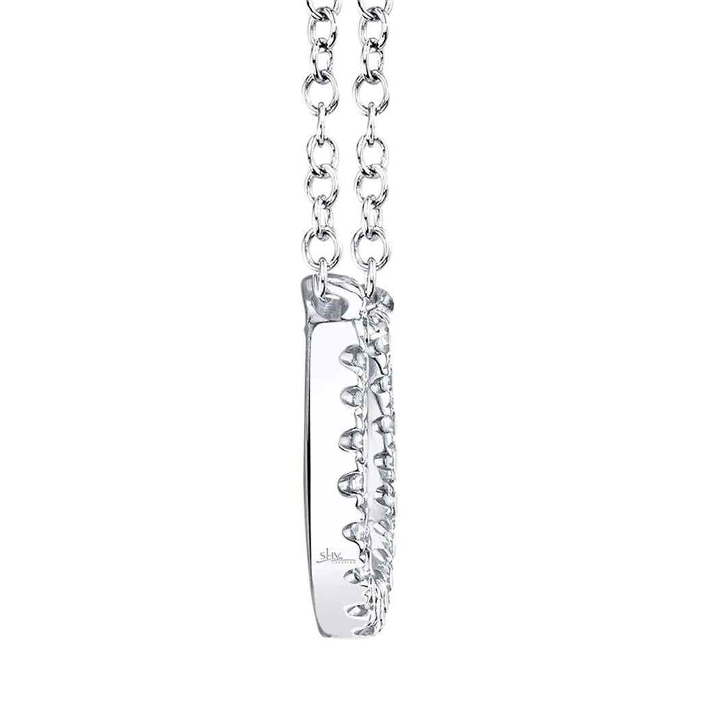 Shy 14K White Diamond Horseshoe Necklace SC55002923