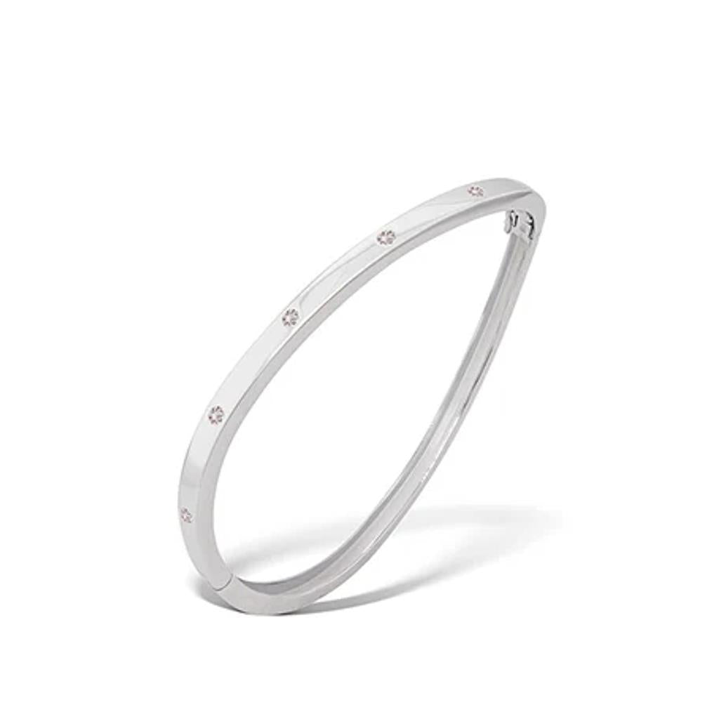 Joryel Vera Sterling Silver White Sapphire Bangle B1326