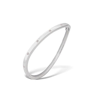 Joryel Vera Sterling Silver White Sapphire Bangle B1326