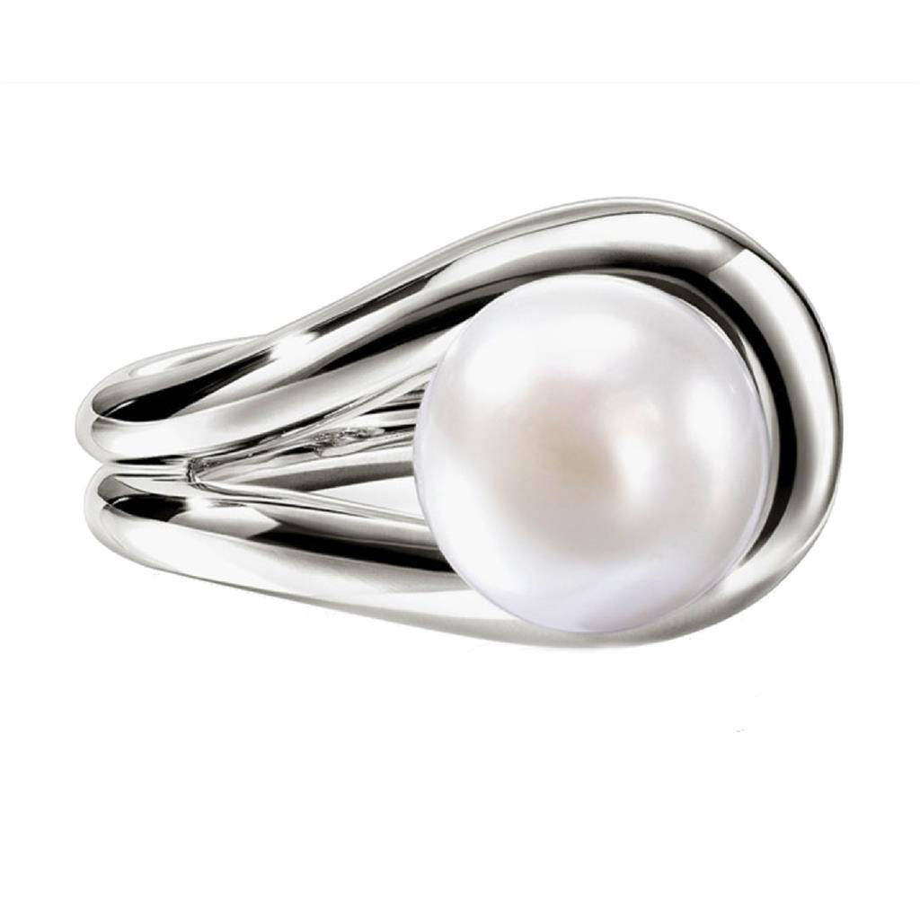 John Hardy Sterling Silver Surf Freshwater Pearl Ring RB895081X7