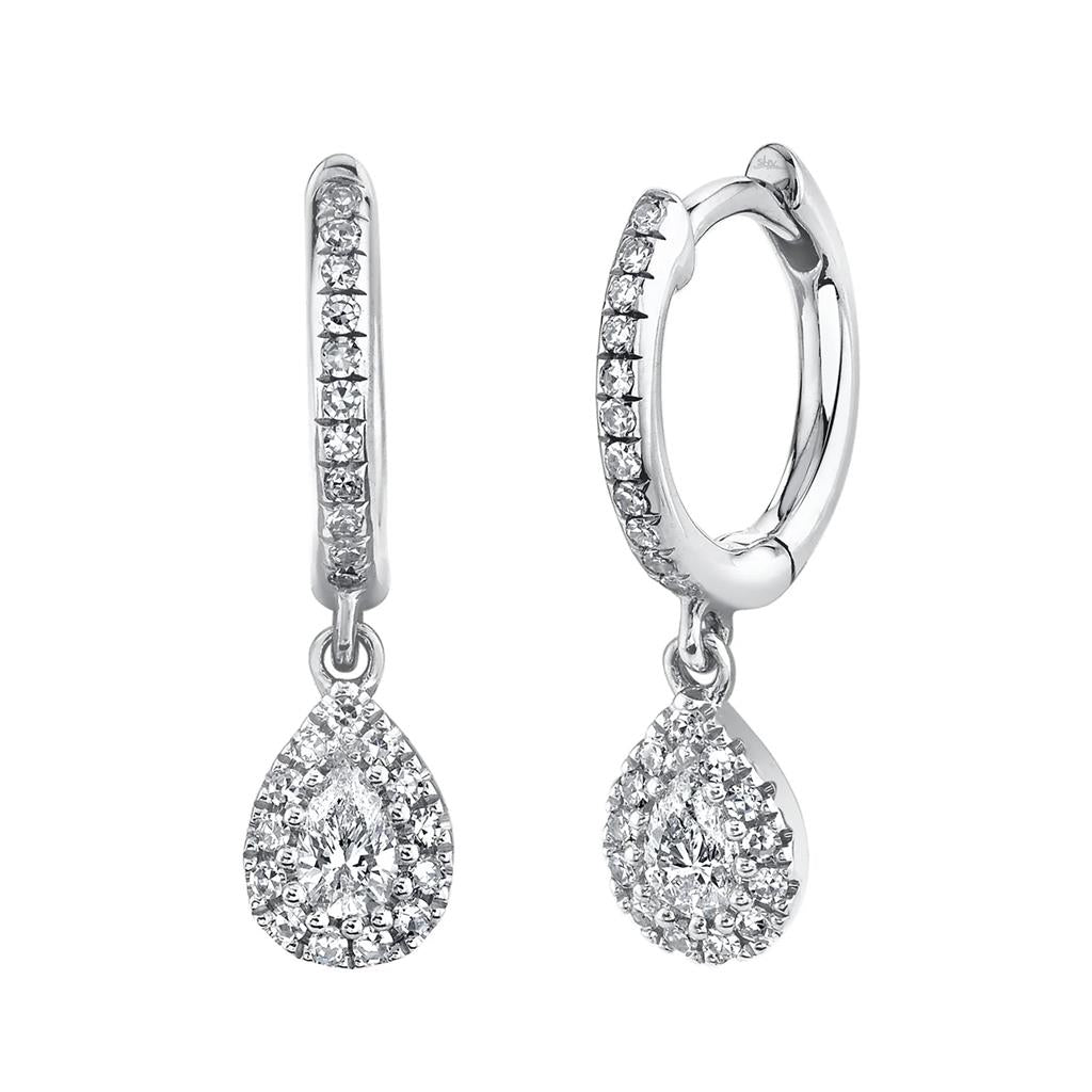 Shy 14KW Diamond Pear Dangle Earrings SC55020219