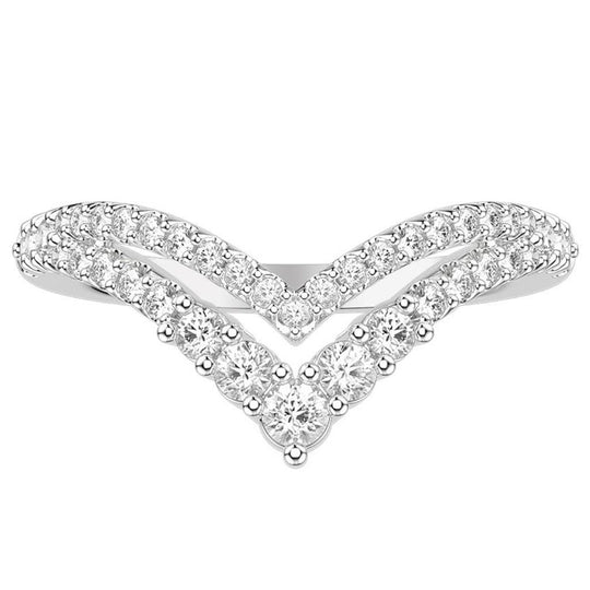Frederick Goldman 14K White Gold Double Row V-Shaped Band 33-9396W-L.00
