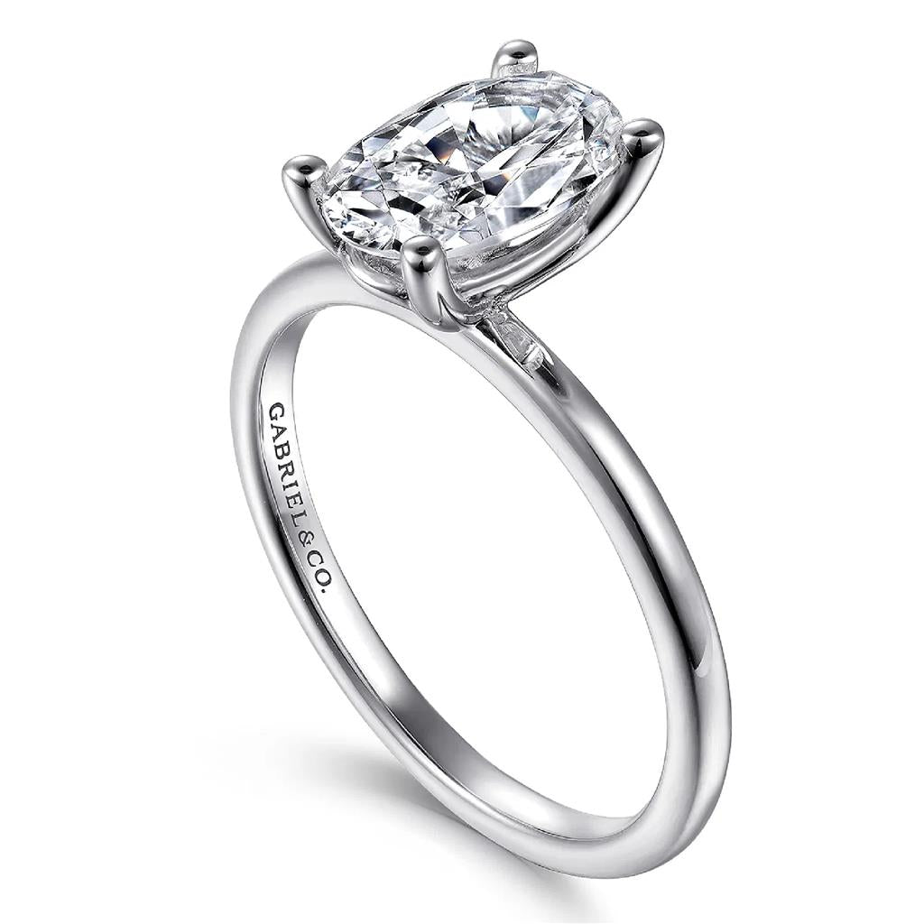 Gabriel & Co 14K White Gold Solitaire Engagement Ring ER15960O8W4JJJ