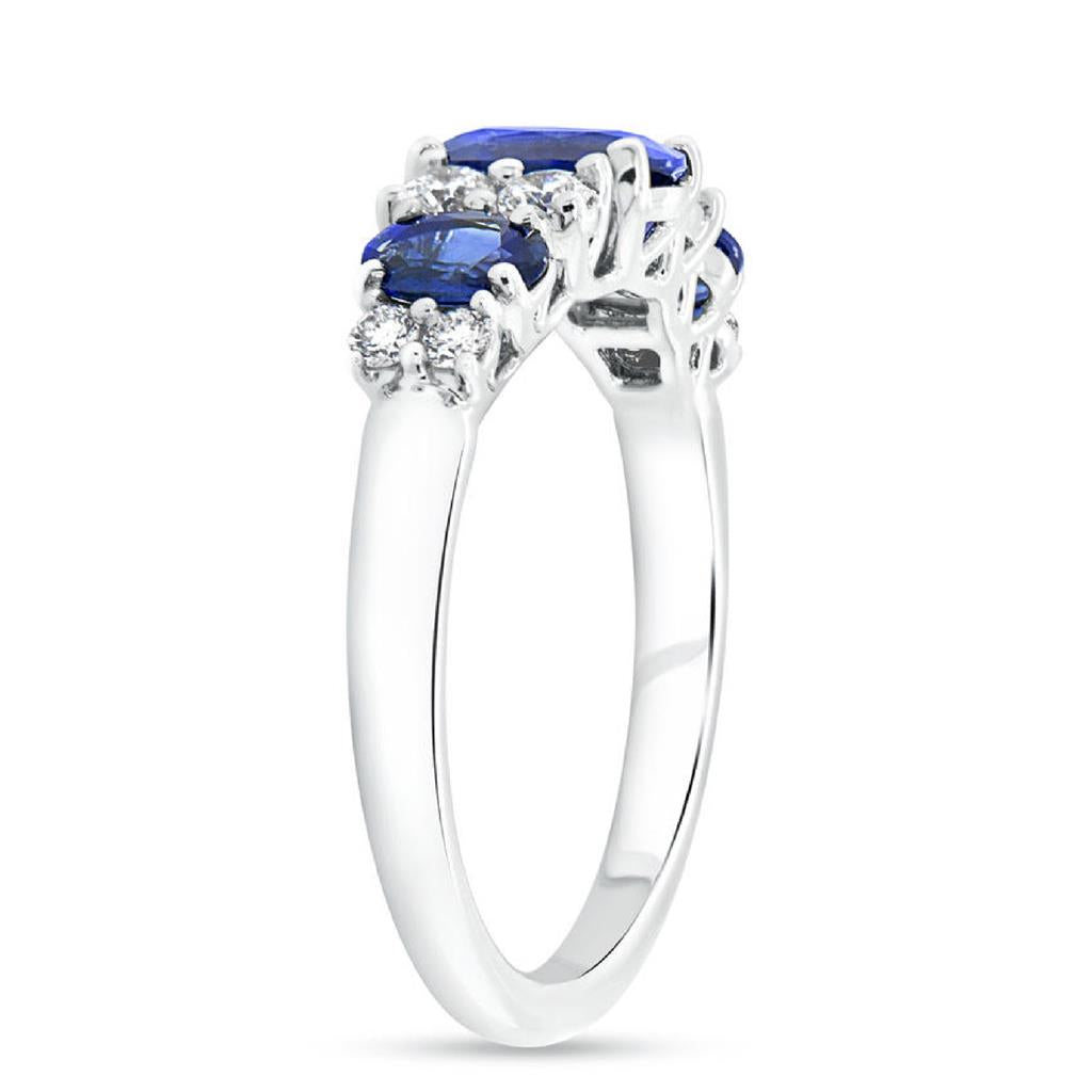 Uneek 18K White Gold Blue Sapphire and Diamond Fashion Ring RB8243OVBS