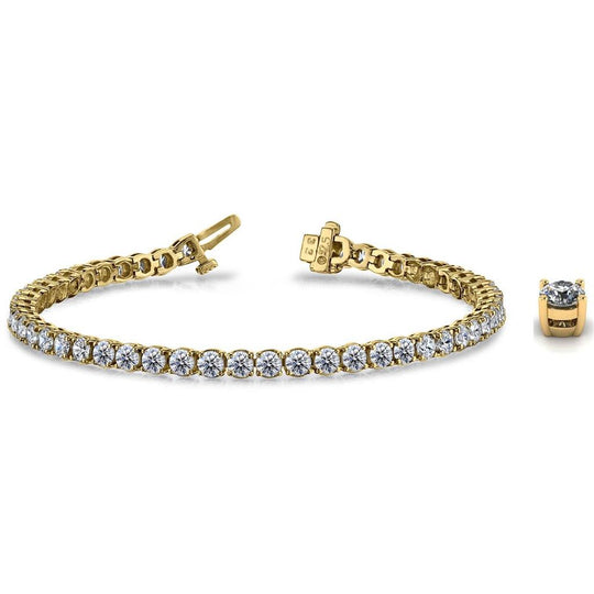 14K Yellow Classic 7ct Diamond Tennis Bracelet SB845-11509