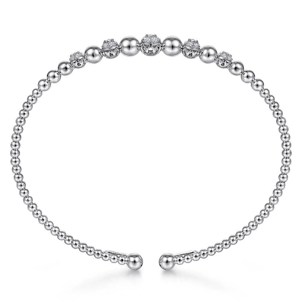 Gabriel & Co 14K White Gold Bujukan Graduated Diamond Station Bangle BG4362-62W45JJ