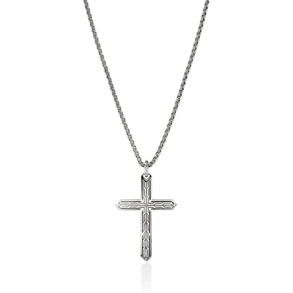 John Hardy Sterling Silver Icon 50 Cross Pendant Necklace NM989477X22