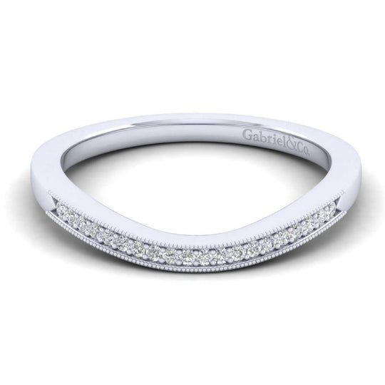 Gabriel & Co 14K White Gold Victorian Curved Diamond Band WB11721R3W44JJ