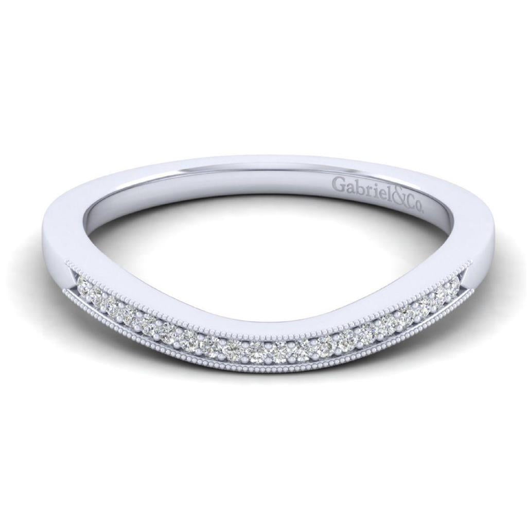 Gabriel & Co 14K White Gold Victorian Curved Diamond Band WB11721R3W44JJ