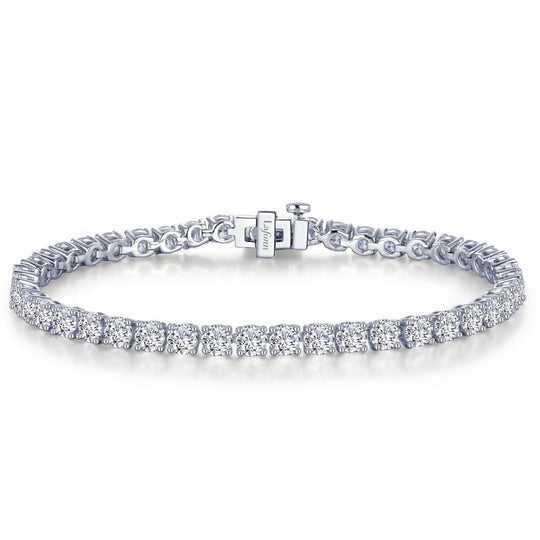 Lafonn Sterling Silver Platinum Plated Classic Simulated Diamond Tennis Bracelet B0176CLP72