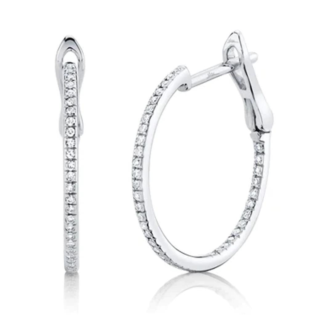 Shy 14K White Diamond Hoop Earrings SC55008414