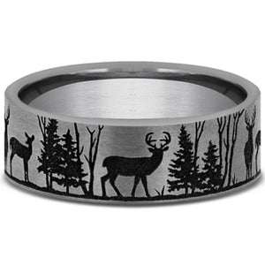 Benchmark Tantalum Tree Line Deer Band CF687145GTA12