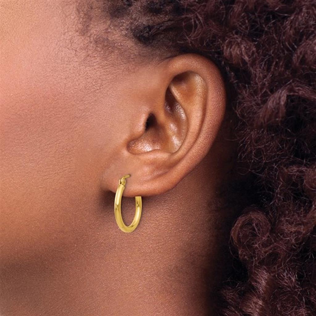 14K Yellow Polished Hoops LE2471