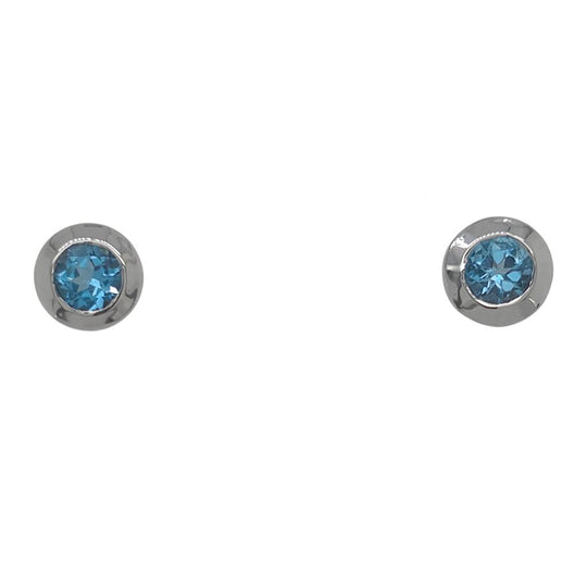 Joryel Vera Sterling Silver Blue Topaz Gemstone Earrings E4110BT