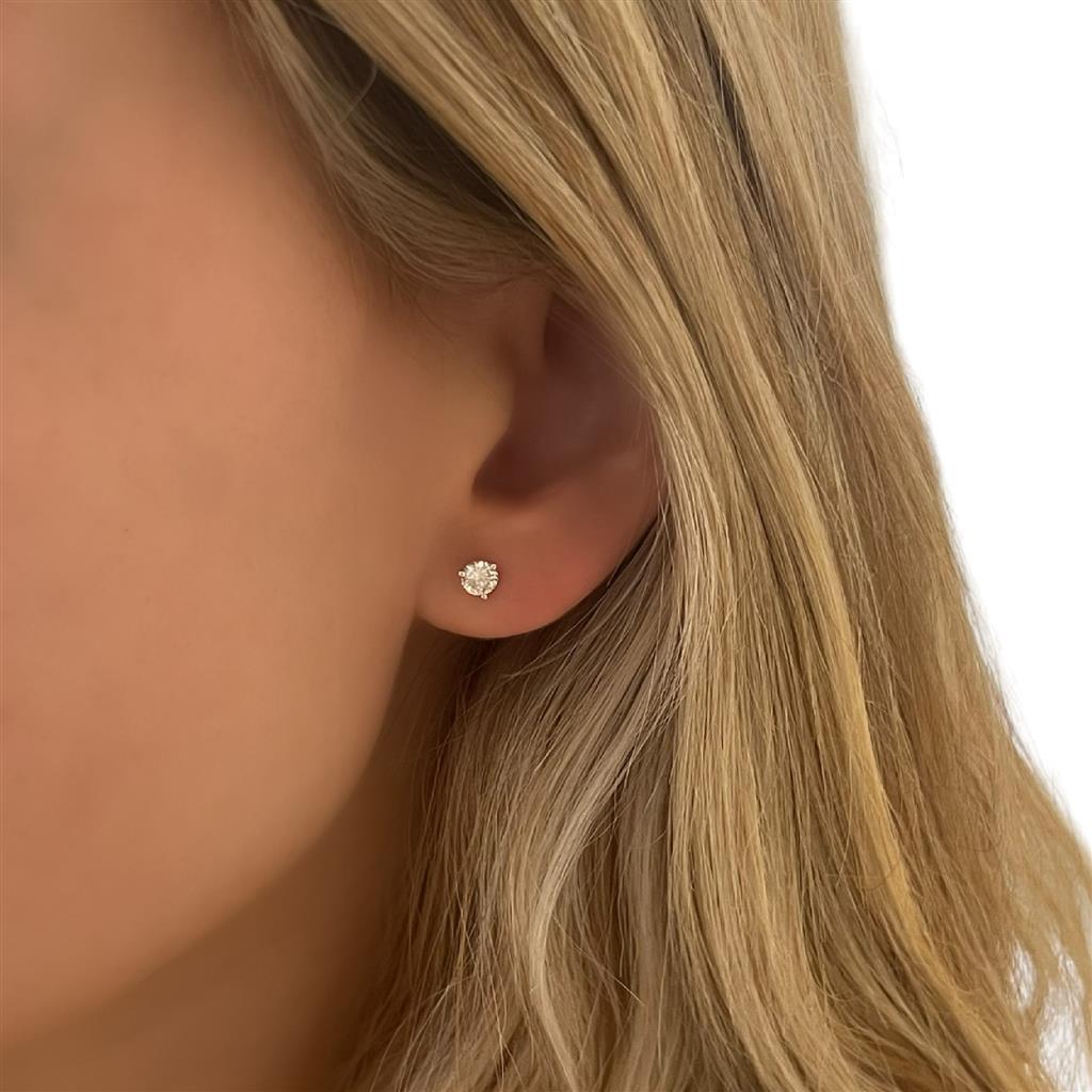 14K White Gold 3 Prong 3/4ctw Diamond Studs 3/4 Stud3