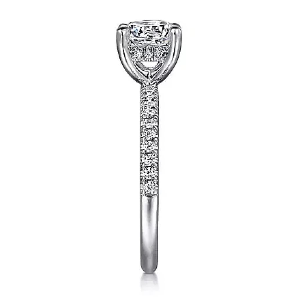Gabriel & Co 14K White Gold Classic Hidden Halo Diamond Engagement Ring ER16058R4W44JJ