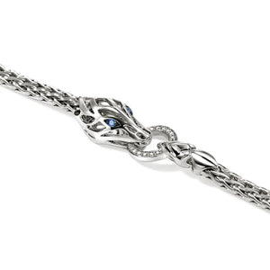 John Hardy Sterling Silver Naga Diamond & Blue Sapphire Bracelet BUP603752BSPDIXUM