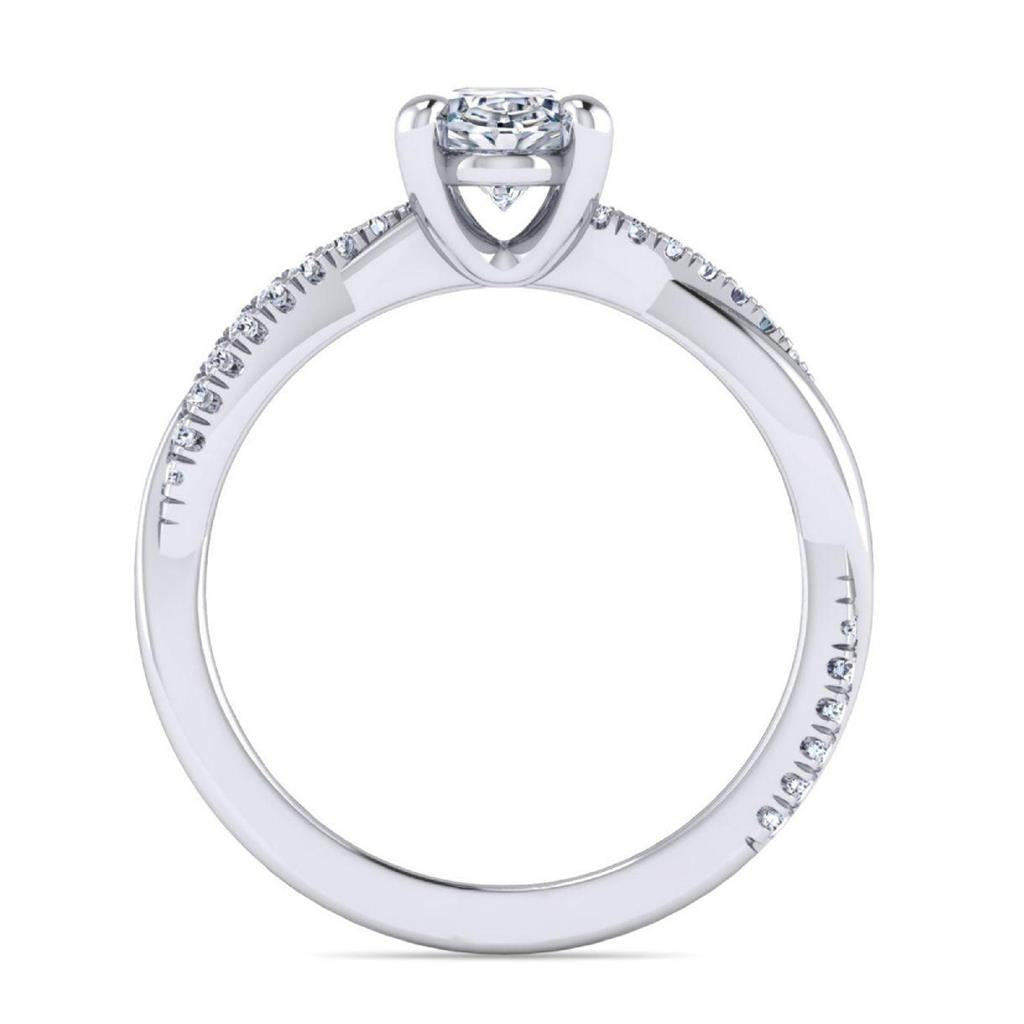 Gabriel & Co 14K White Gold Twist Diamond Ring Mounting ER14922O4W44JJ