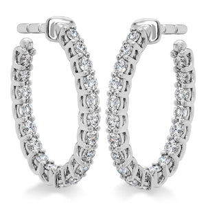 Hearts On Fire 18KW Oval Hoop Diamond Earrings HOOPSIGO00668W