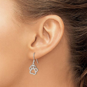 Sterling Silver Paw Print Earrings QE11945