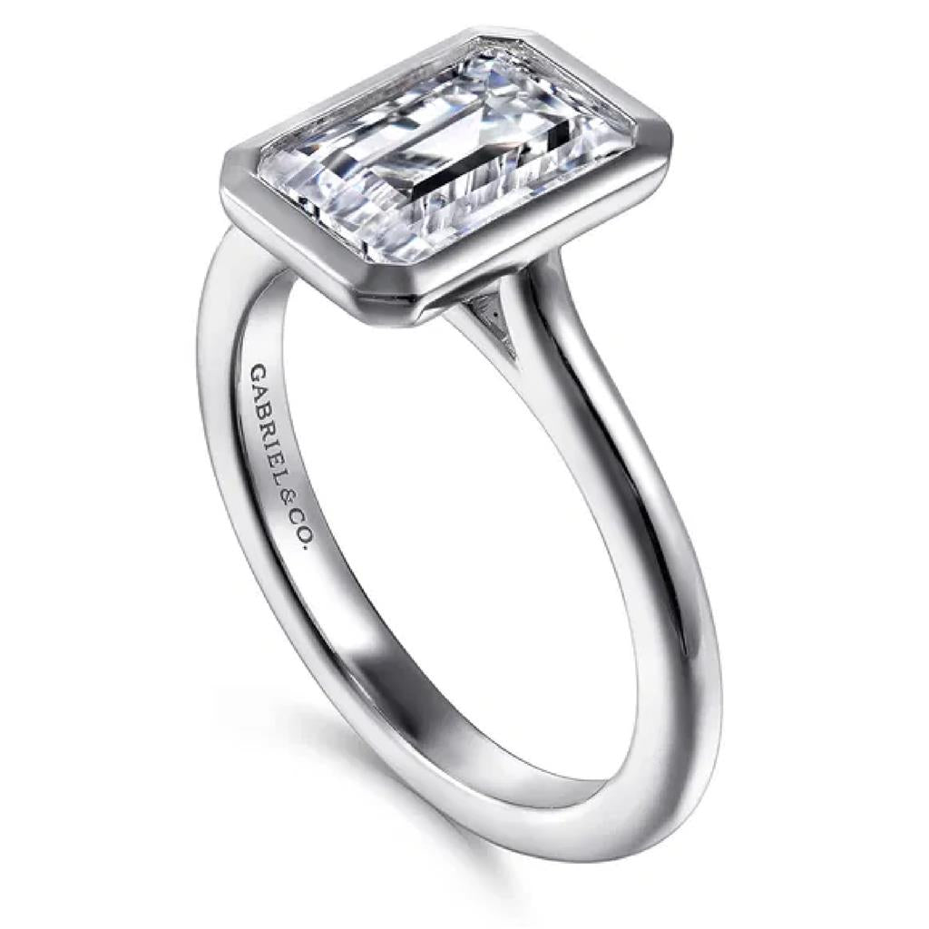 Gabriel & Co 14K White Gold Bezel Set Solitaire Engagement Ring ER16728E8W4JJJ