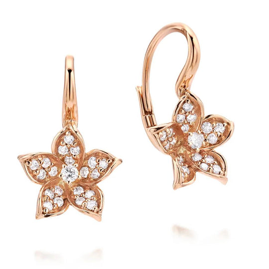 Gabriel & Co 14K Rose Gold Floral Diamond Drop Earrings EG12598K45JJ