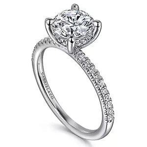Gabriel & Co 14K White Gold Classic Hidden Halo Diamond Engagement Ring ER16058R4W44JJ