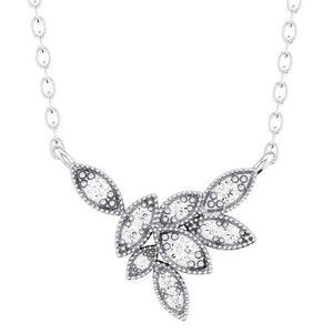 Costar 14KW Milgrain Floral Diamond Necklace RP33947W