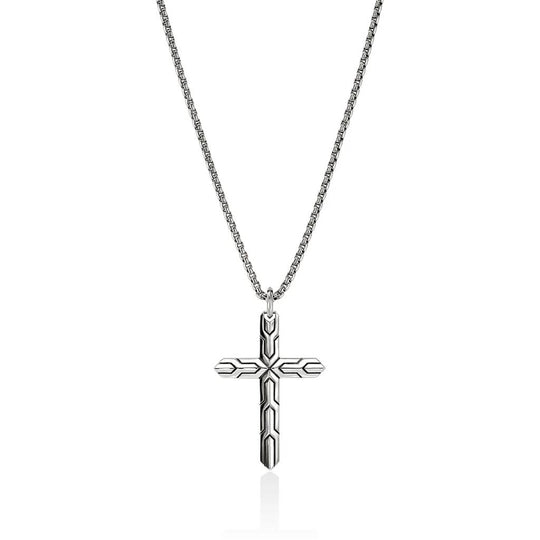 John Hardy Sterling Silver Icon 50 Cross Pendant Necklace NM989477X24