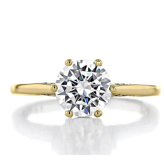 Simply Tacori 18K Yellow Gold Solitaire Engagement Ring 2650 RD 6 Y