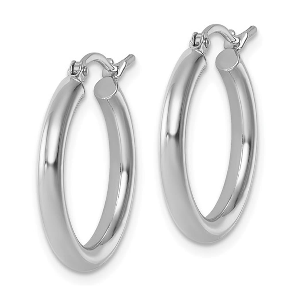 14K White Gold Lightweight Hoop Earrings LE2223W