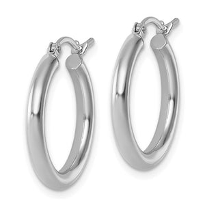 14K White Gold Lightweight Hoop Earrings LE2223W