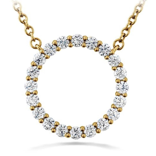 Hearts on Fire 18K Yellow Gold Medium Diamond Circle Necklace HFPSIG00408Y