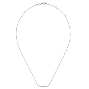 Gabriel & Co 14K White Gold Lusso Curved Diamond Bar Necklace NK5986W45JJ