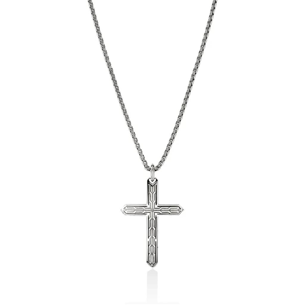 John Hardy Sterling Silver Icon 50 Cross Pendant Necklace NM989477X24