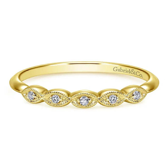 Gabriel & Co 14K Yellow Gold Milgrain Diamond Band WB11747R8Y44JJ