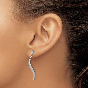 Sterling Silver Brushed Finish Swirl Dangle Earrings QE15727