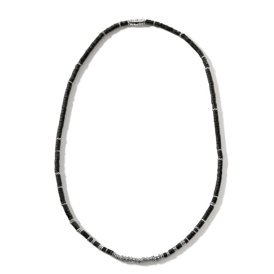 John Hardy Sterling Silver Heishi Black Onyx Necklace NMS900987BONX22