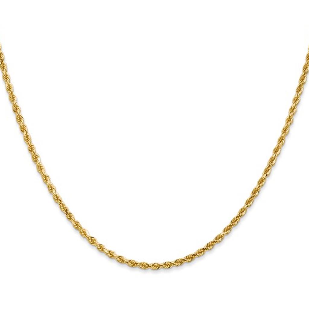 14KY 1.3mm Diamond Cut Rope Chain 7058-20