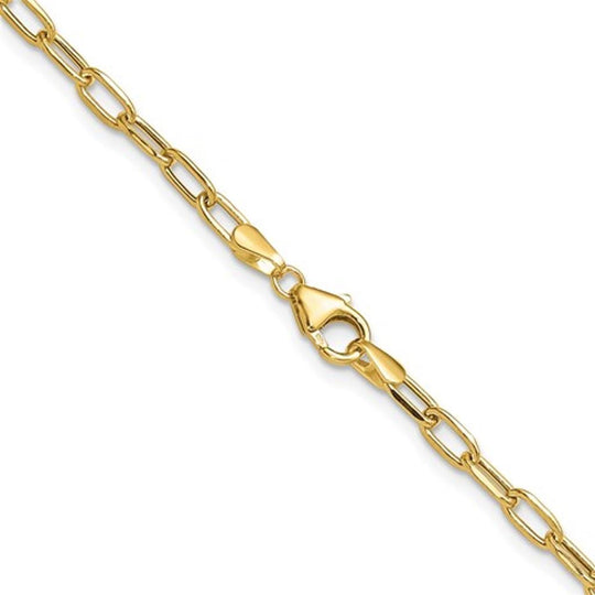 14K Yellow Gold Diamond Cut Paperclip Necklace 7276-18
