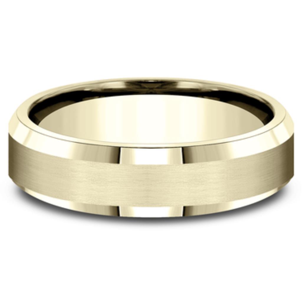 Benchmark 14K Yellow Gold Satin Center Bevel Edge Band CF6641614KY10