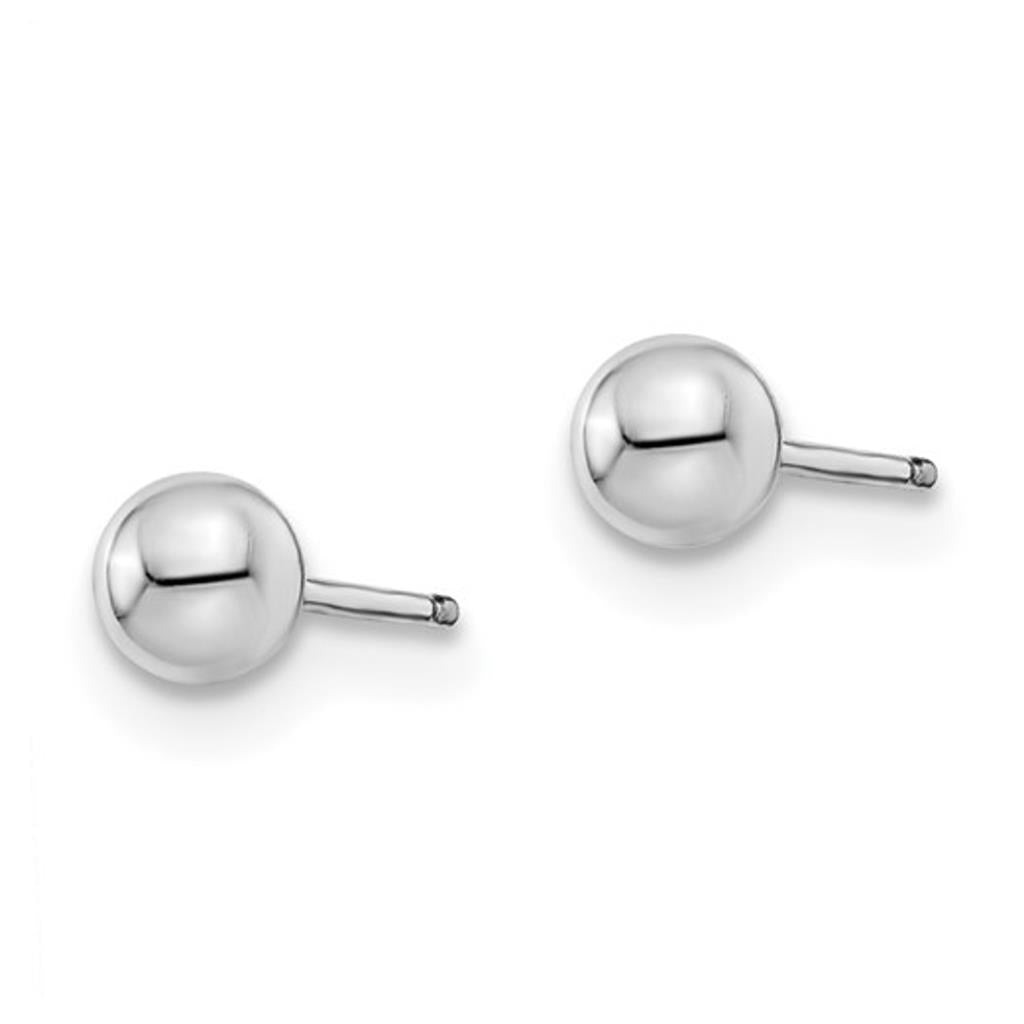 14K White Gold 4mm Ball Stud Earrings 21Z