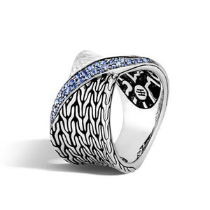 John Hardy Sterling Silver Blue Sapphire Pave Ring RBS9003044BSPX7