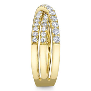 Shy Creation 14K Yellow Gold Diamond Bridge Ring SC55024862